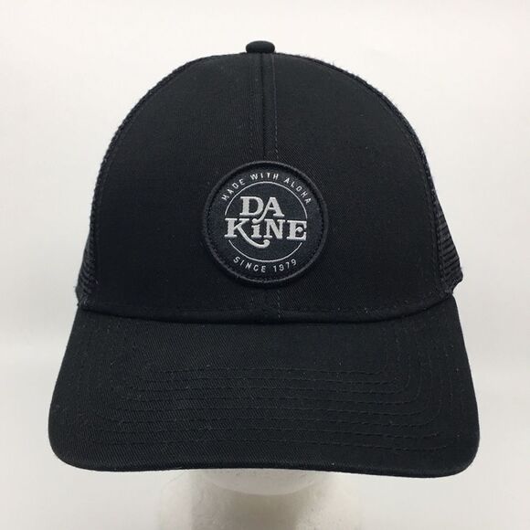 DaKine Aloha circle crest trucker hat SnapBack black cotton baseball cap - Picture 1 of 14